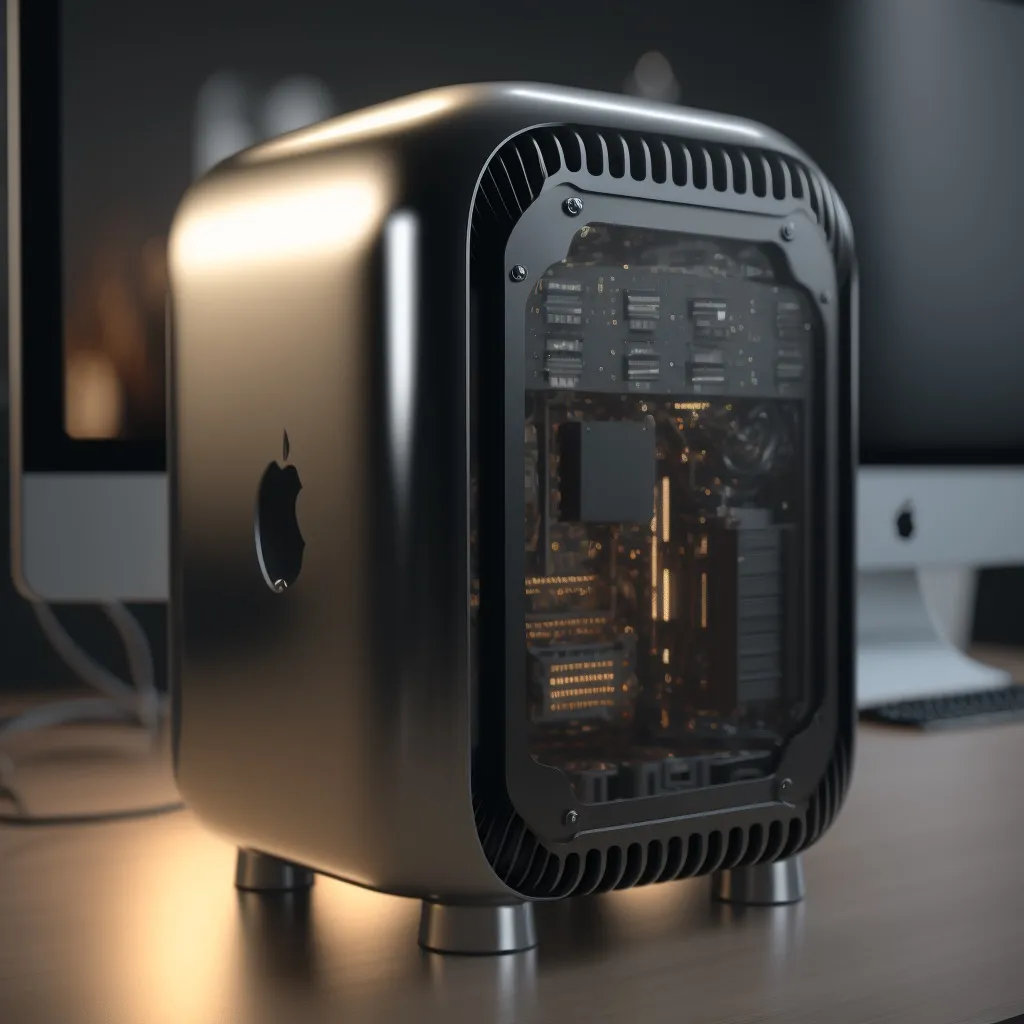 Mac Pro con la carcasa abierta que deja ver los componentes